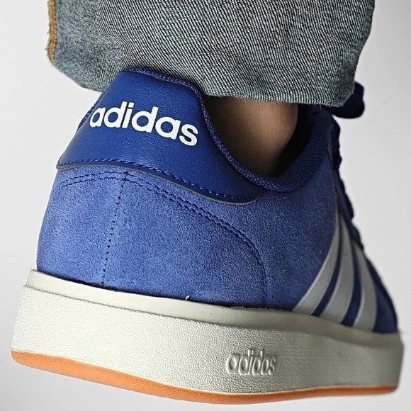 Adidas VL Court 3.0 Blue Suede Gum Sole Sneakers Men's Casual Shoes Sz: W9/M8 - Picture 6 of 6